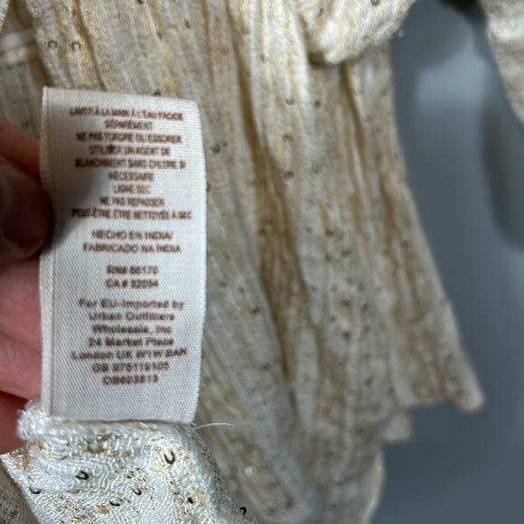 Free People Little Shine Ivory Sequined Tunic size Large - Picture 14 of 16